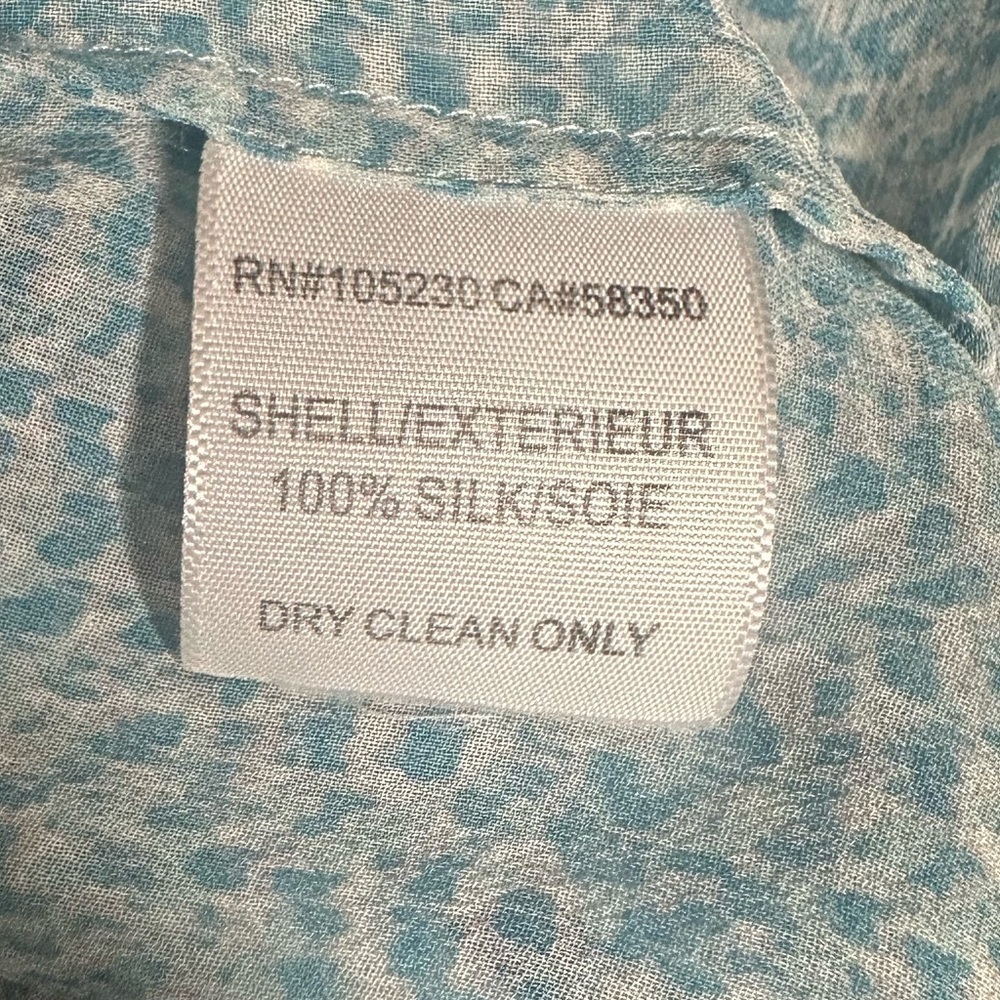 Joie Women's Blue Patterned Silk Top Size S - Picture 8 of 8